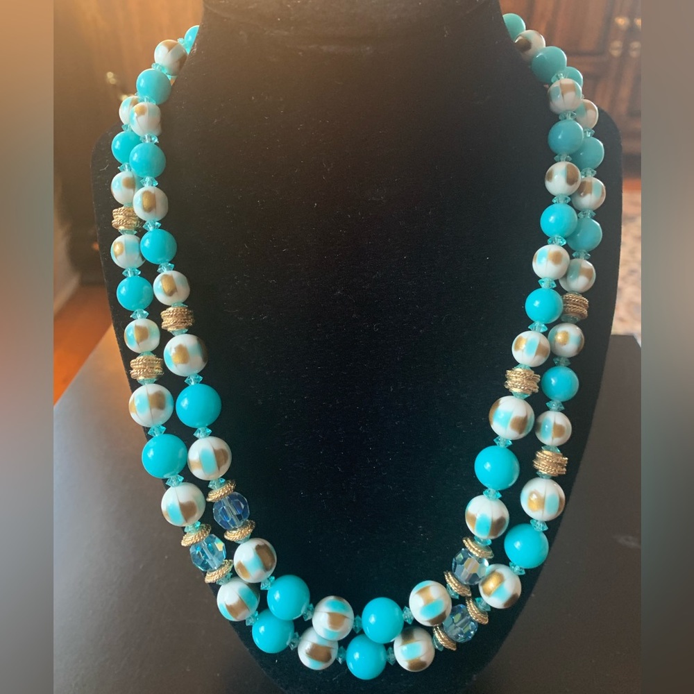 Vintage Francois Double Strand Beaded Necklace